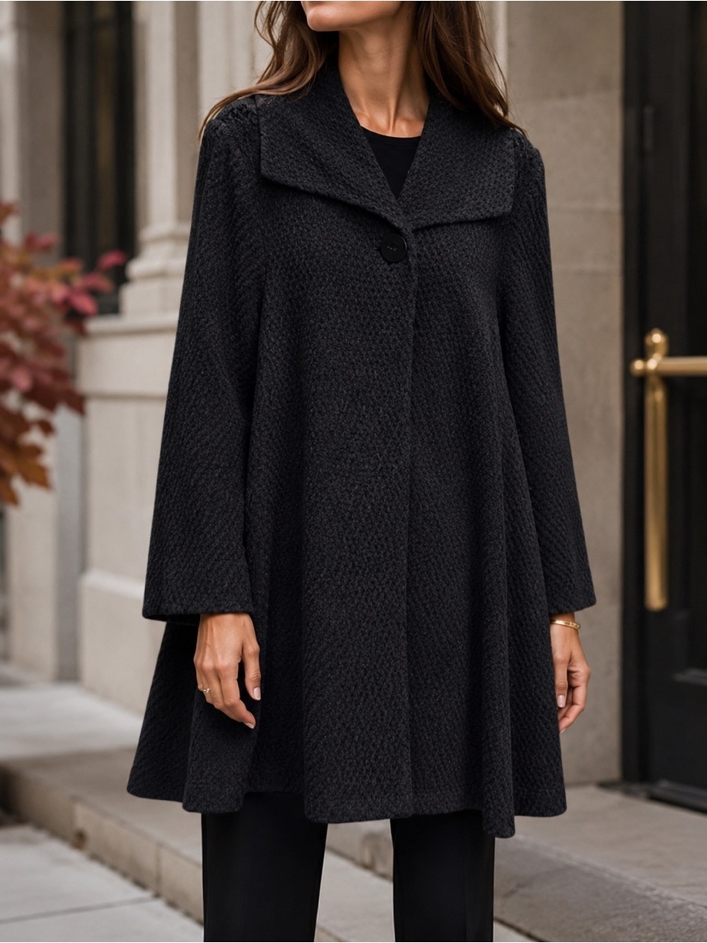 Eileen Fisher Wrap Jacket Size Small Soft Black